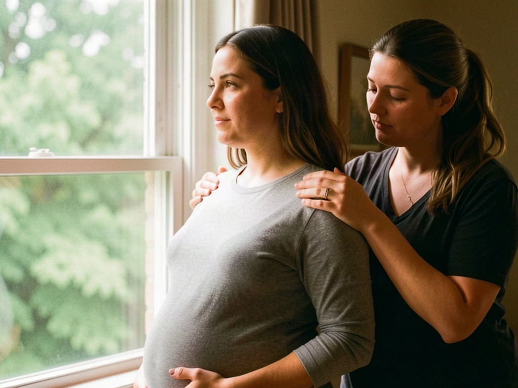 A doula supporting an expectant mom in Acworth: Cobb County birth support and doula care near Lake Allatoona