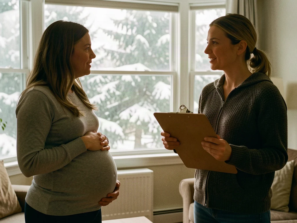 A doula supporting an expectant mom in Buffalo: New York birth support and doula care