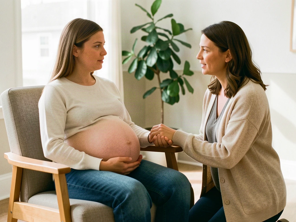 A doula supporting an expectant mom in Cary: North Carolina Triangle birth support and doula care