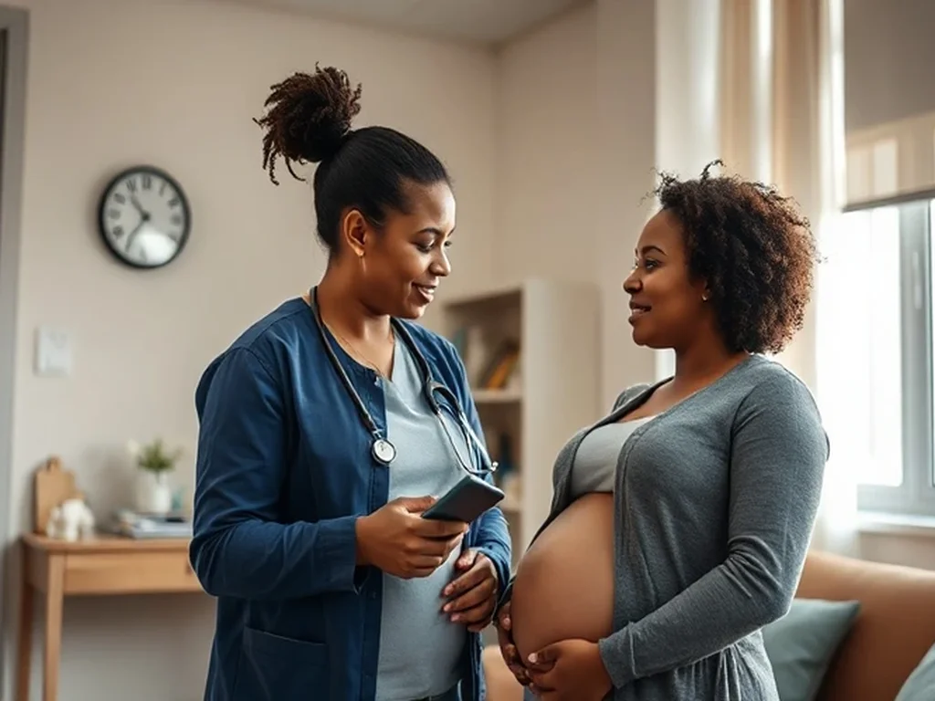 A doula walking alongside an expectant mom, offering continuous labor support