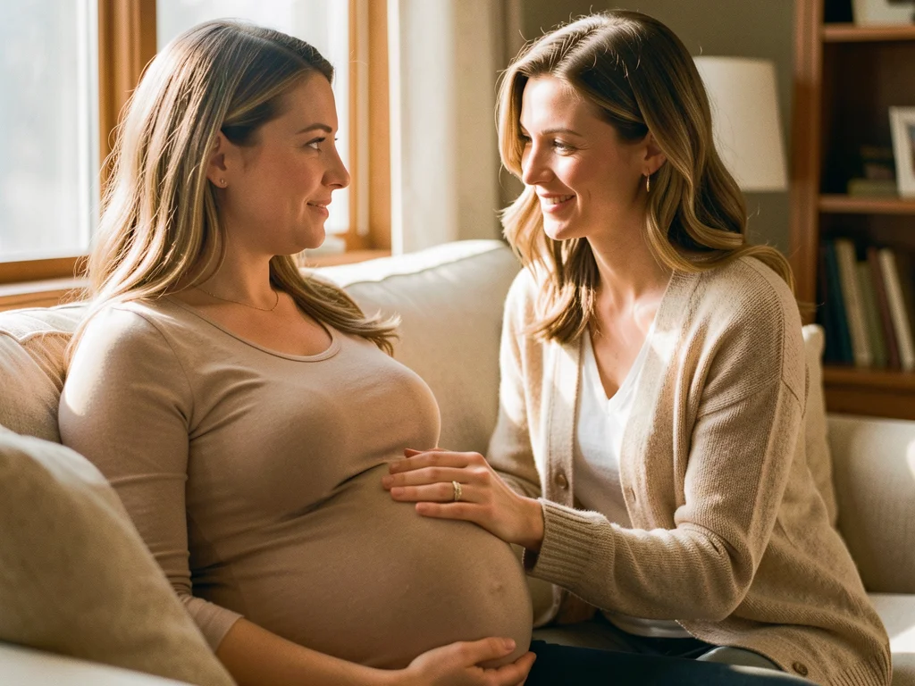 A doula walking alongside an expectant mom, offering continuous labor support