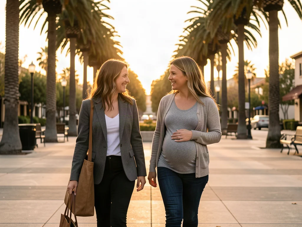 A doula supporting an expectant mom in Costa Mesa: Orange County birth support and doula care