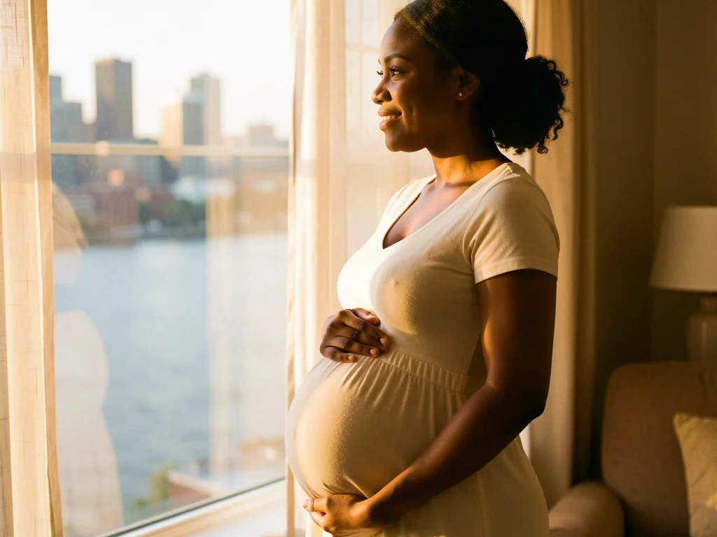 A doula providing compassionate birth support to a family in Detroit, Michigan