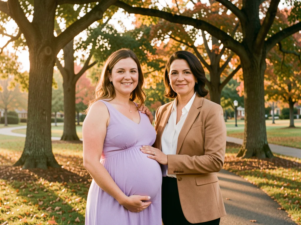 A doula walking alongside an expectant mom, offering continuous labor support