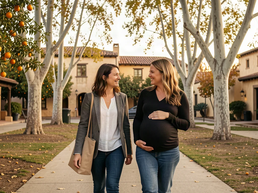A doula supporting an expectant mom in La Habra, CA: birth support and doula care