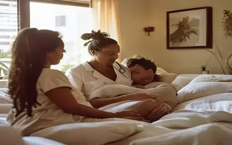 A doula supporting an expectant mom in Los Angeles: California birth support and doula care