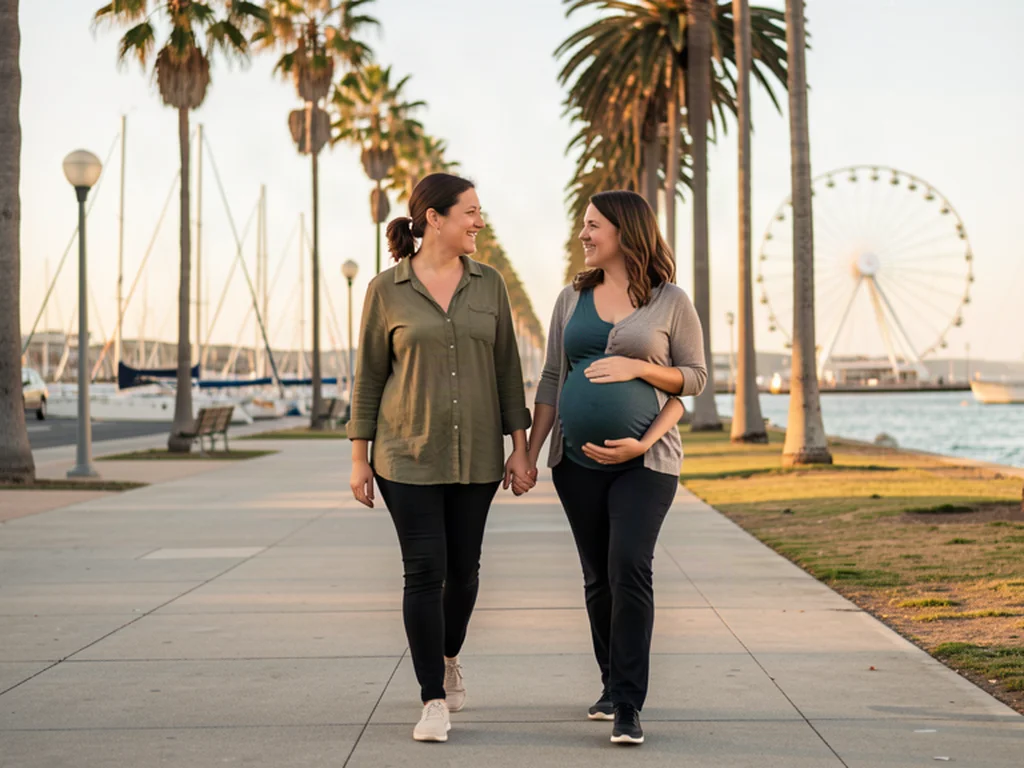 A doula supporting an expectant mom in Newport Beach, CA: birth support and doula care