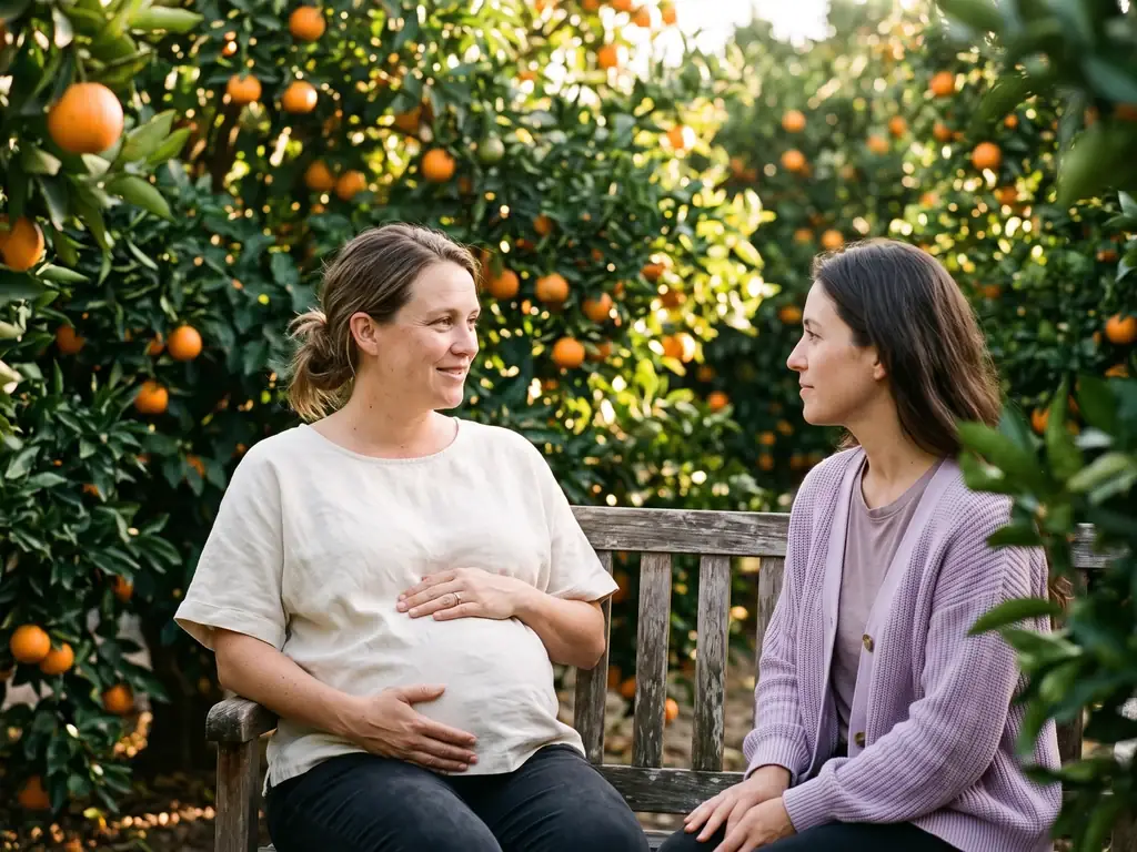 A doula walking alongside an expectant mom, offering continuous labor support