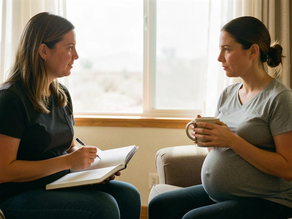 A doula supporting an expectant mom in Palmdale, California: Antelope Valley birth support and doula care
