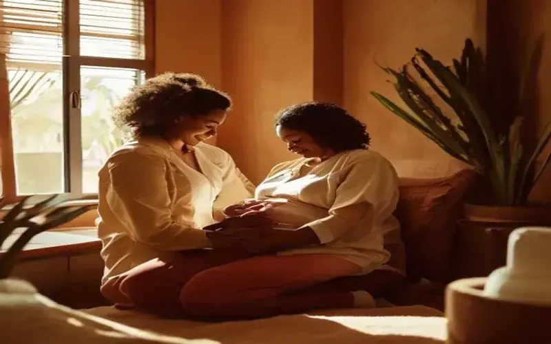 A doula supporting an expectant mom in Phoenix: Arizona birth support and doula care