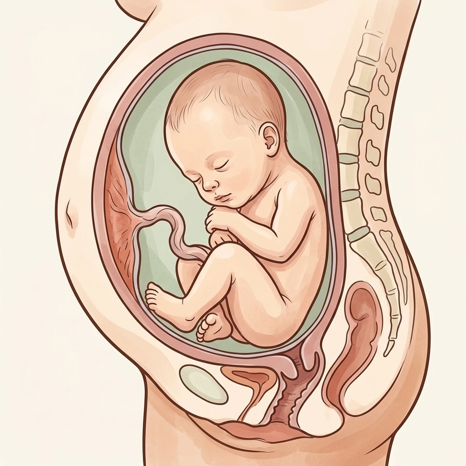 Week 25 pregnancy illustration — Filling out