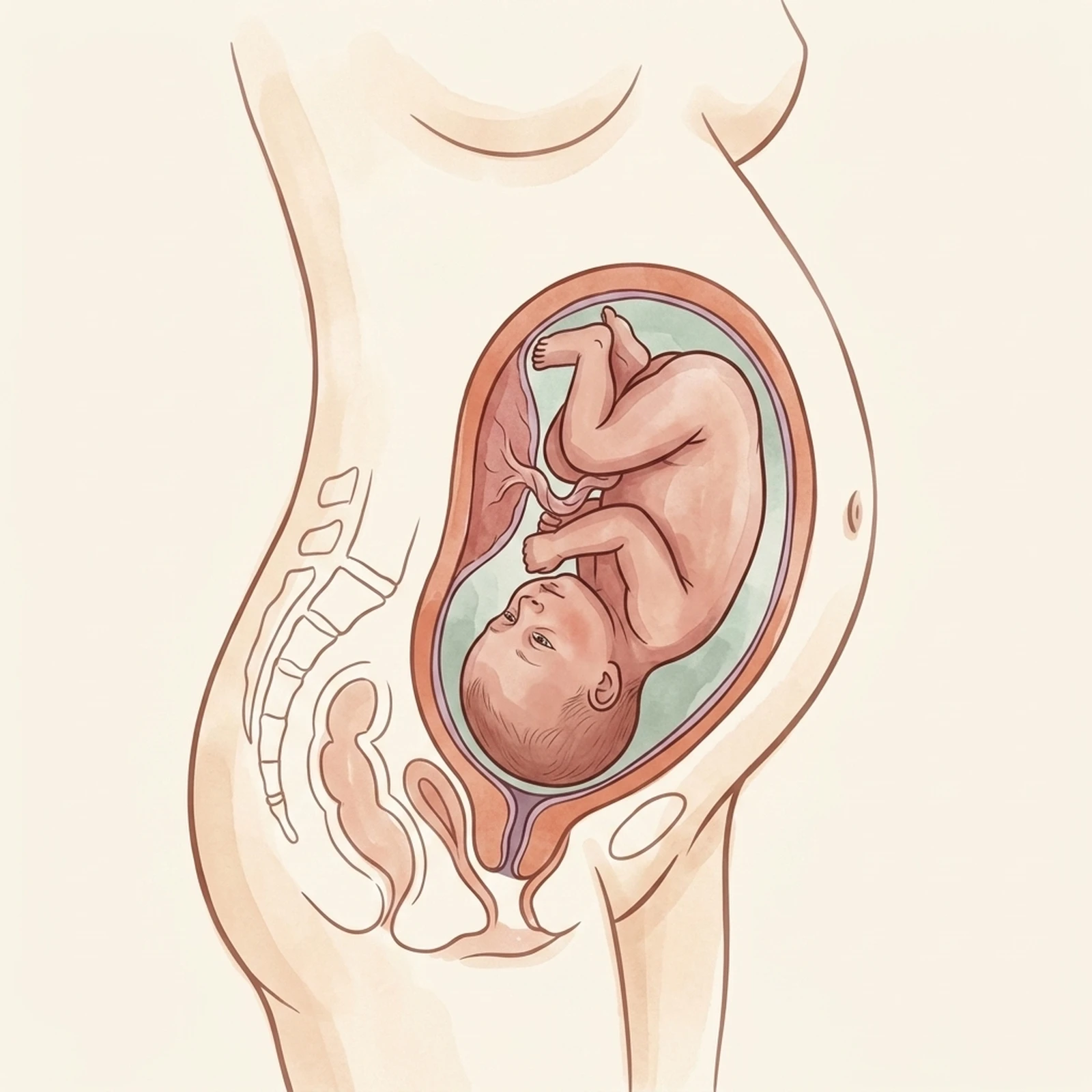 Week 26 pregnancy illustration — Rehearsing sucking and swallowing
