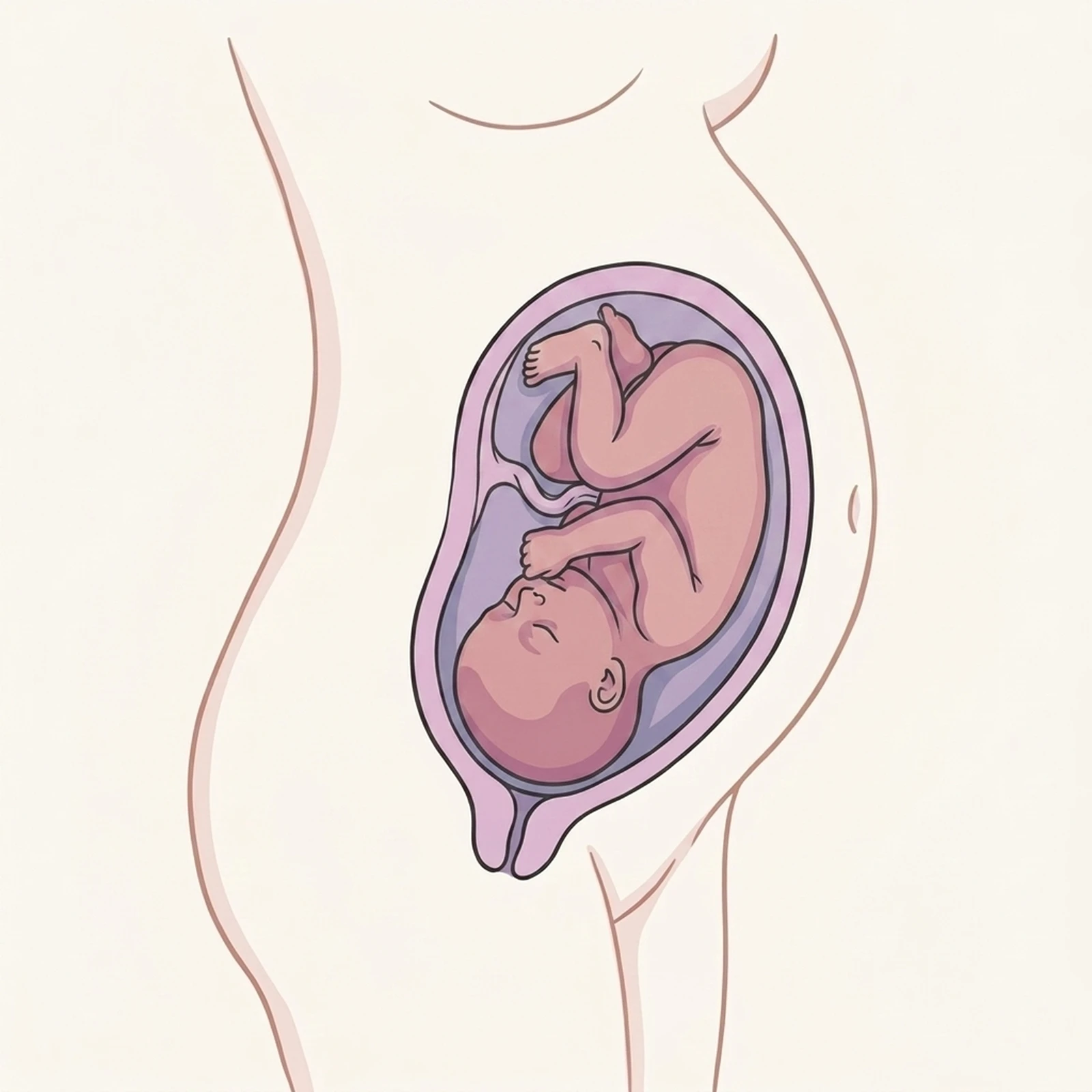 Pregnancy illustration at 30 weeks — baby in the womb