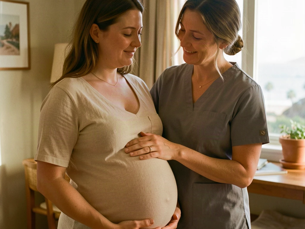 A doula supporting an expectant mom in San Diego, CA: birth support and doula care