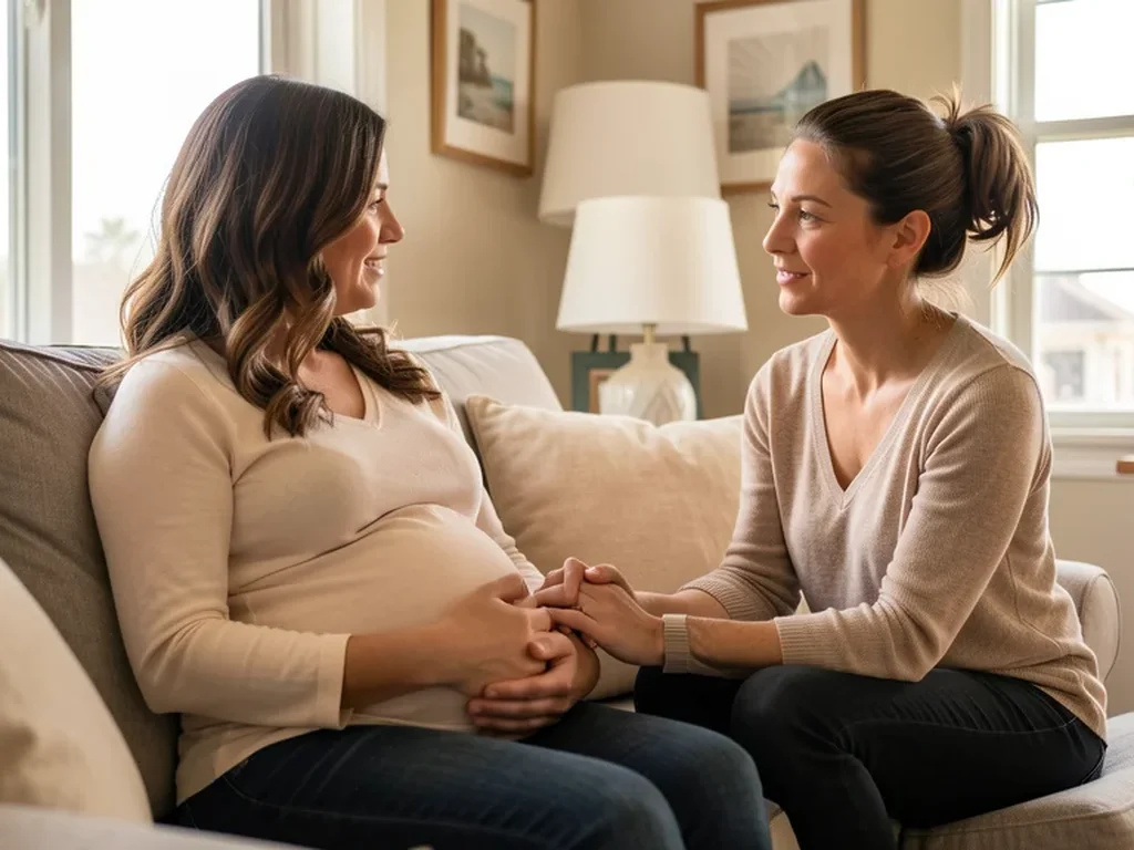 A doula supporting an expectant mom in San Diego: California birth support and doula care