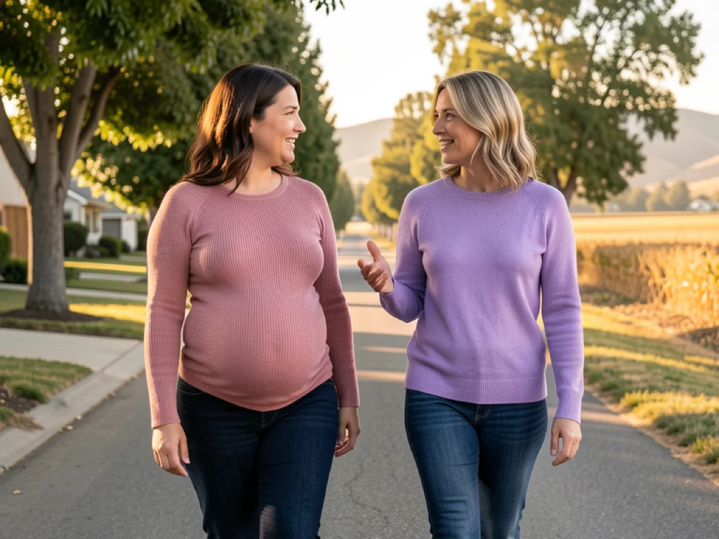 A doula supporting an expectant mom in Stockton with Central Valley golden hills