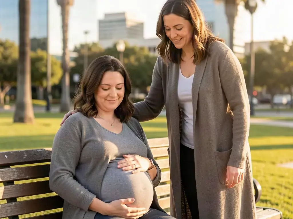A doula supporting an expectant mom in Sunnyvale, CA: birth support and doula care