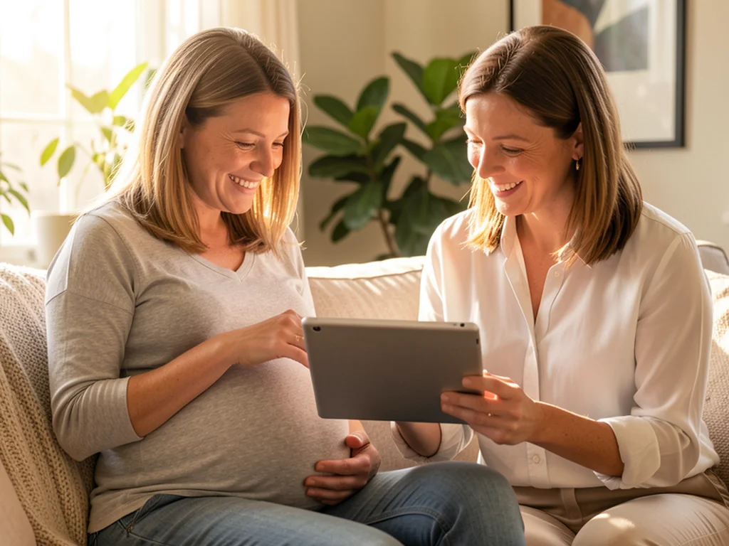 A doula walking alongside an expectant mom, offering continuous labor support